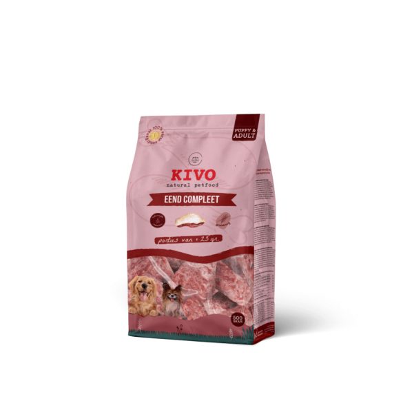 KIVO Kacsa komplett BARF menü porciók kutyáknak (kölyök kortól) 500g