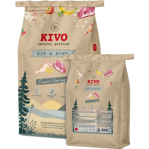 KIVO Junior / Energy – gluténmentes, hidegen sajtolt táp junior és aktív kutyáknak