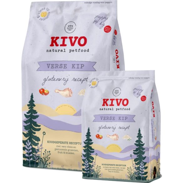 KIVO Friss csirke – gluténmentes, hidegen sajtolt kölyöktáp