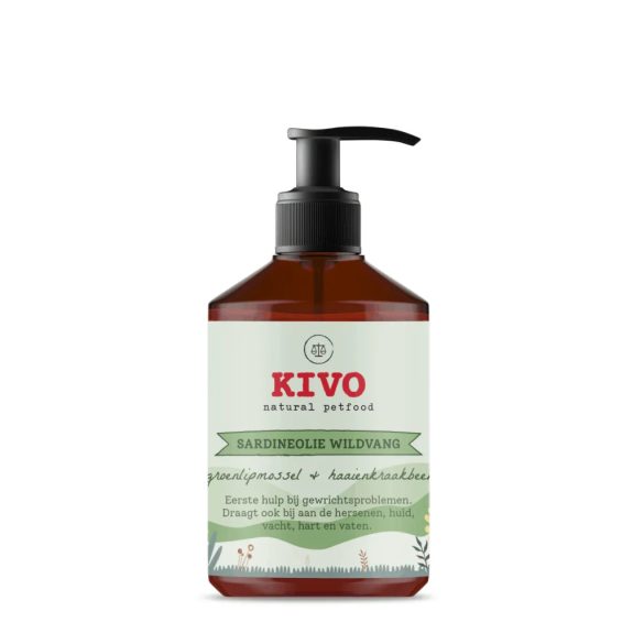 KIVO Szardínia olaj zöldajkú kagylóval és cápaporccal kutyáknak 